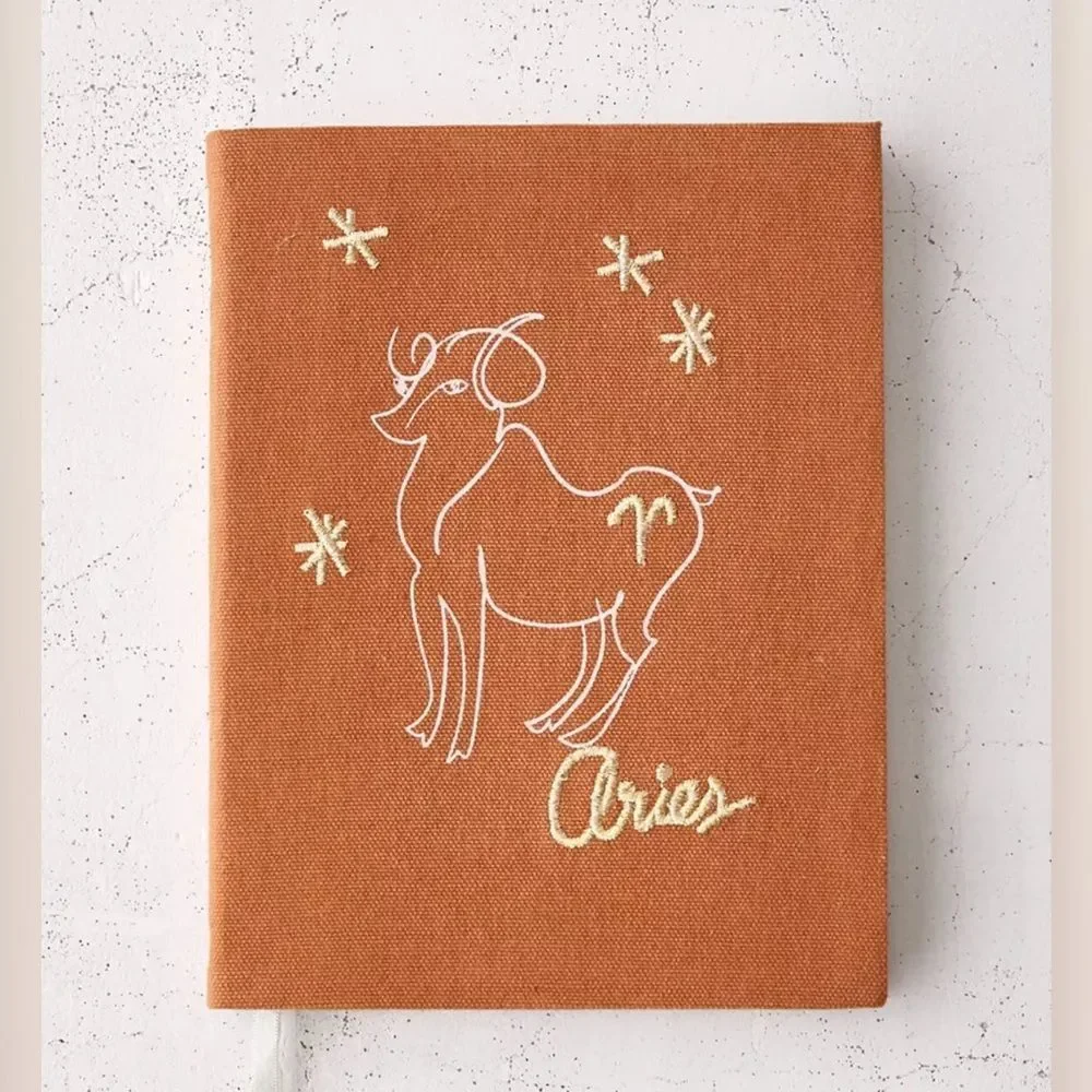 UO Embroidered Zodiac Notebook/Journal NWOT